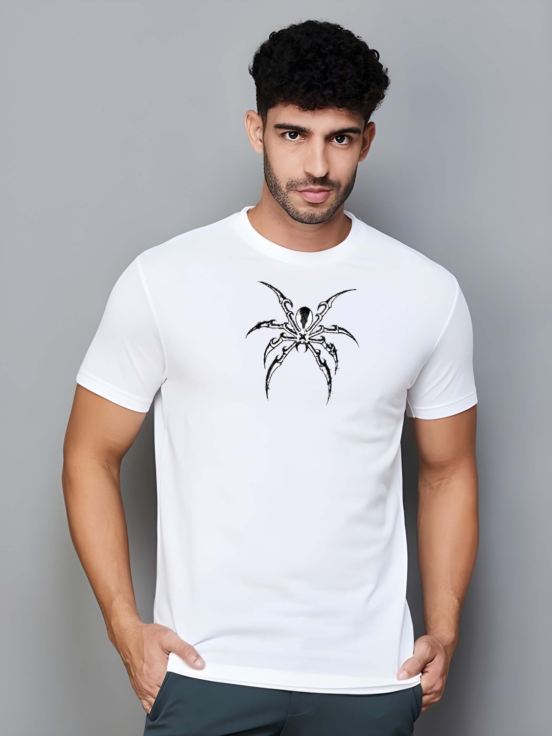 

BOWLIFESTYLE Men Pure Cotton T-shirt, White