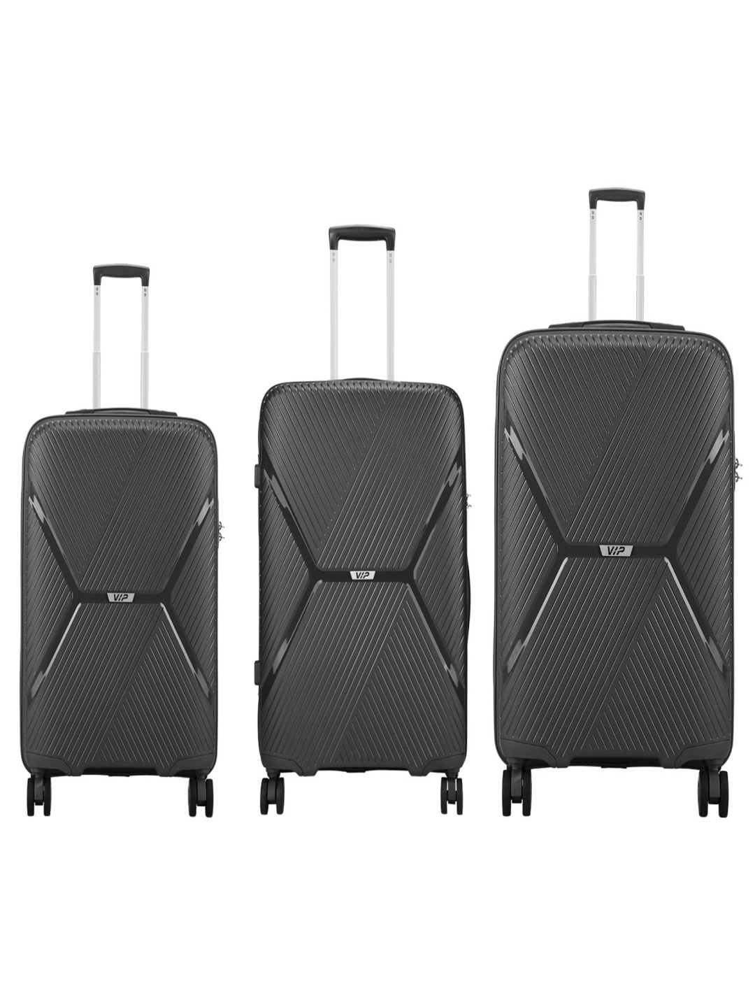 

VIP Set Of 3 Engage Check-In Trolley Suitcases, Black