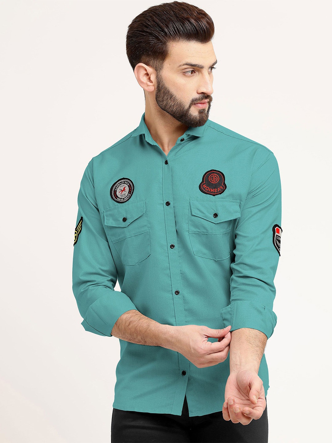 

WOXEN Men Original Opaque Casual Shirt, Sea green