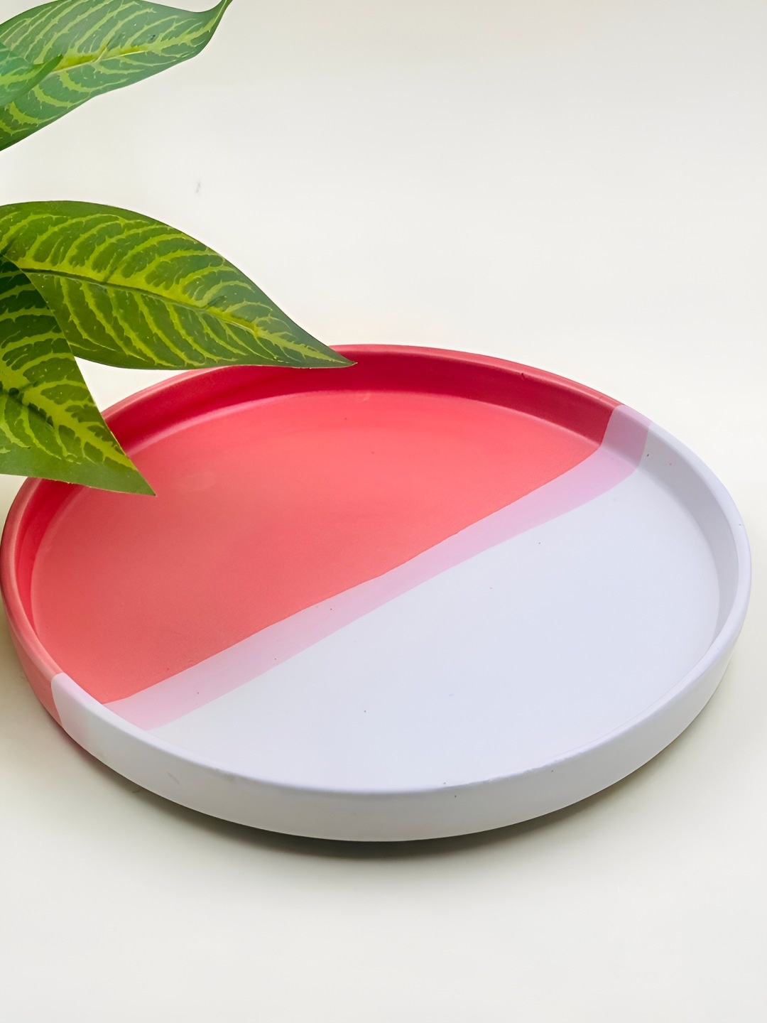 

Lupaava Pink & White Dishwasher Safe Ceramic Plate