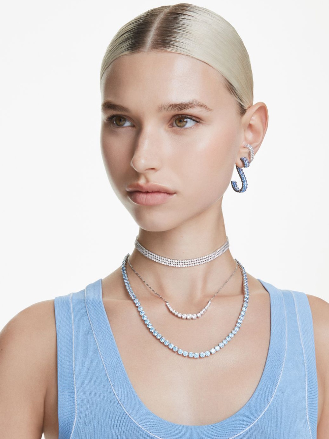 

SWAROVSKI Rhodium-Plated Crystal Stone Studded Necklace, Silver