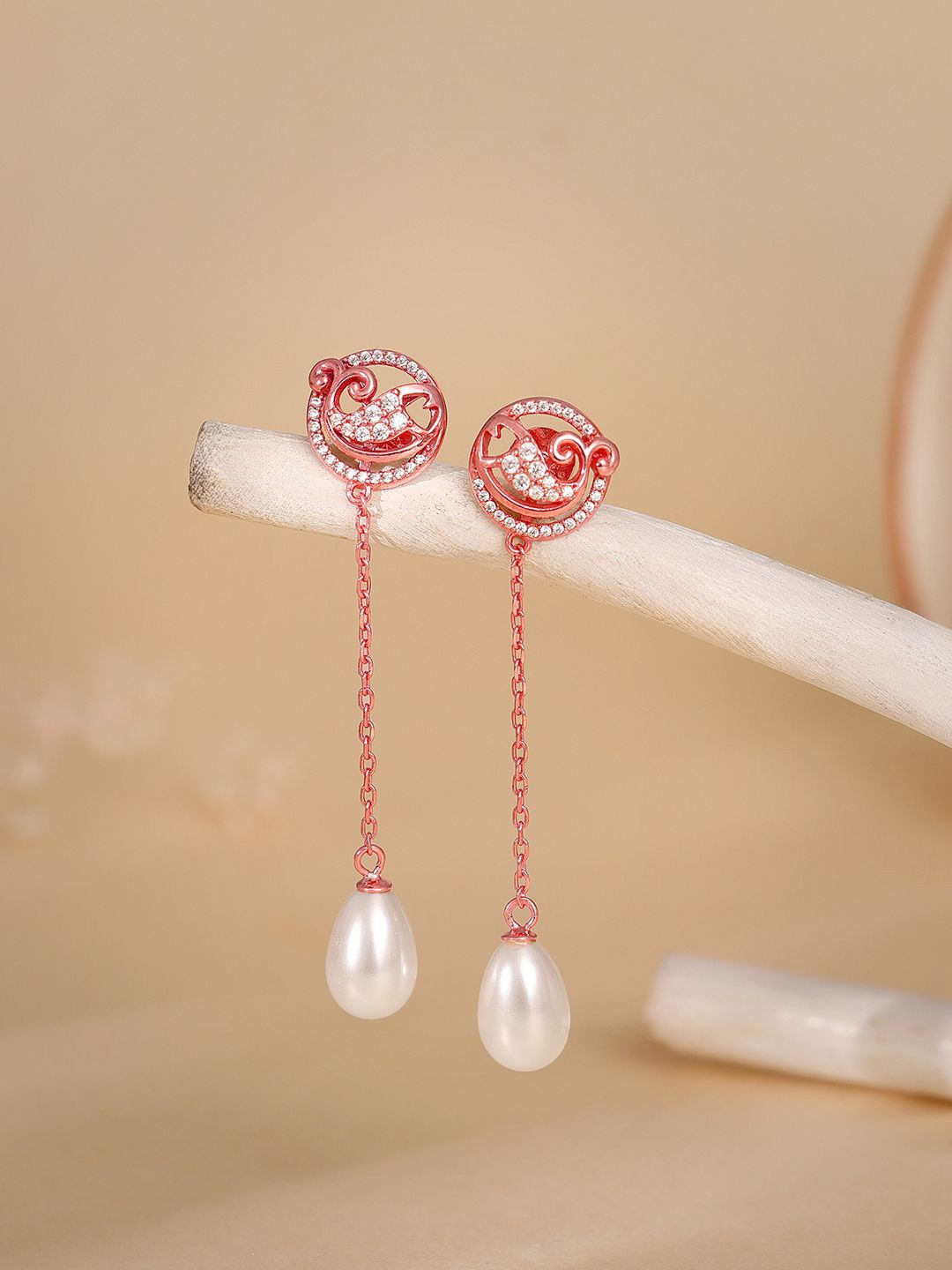 

GIVA Contemporary Drop Earrings, Rose gold