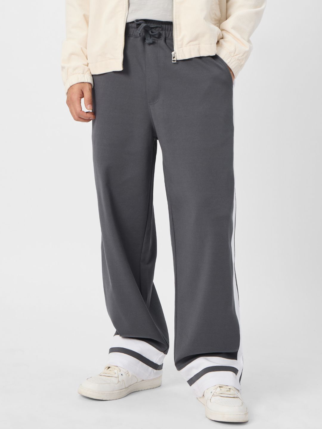 

The Souled Store Korean-Fit Korean Pants, Grey