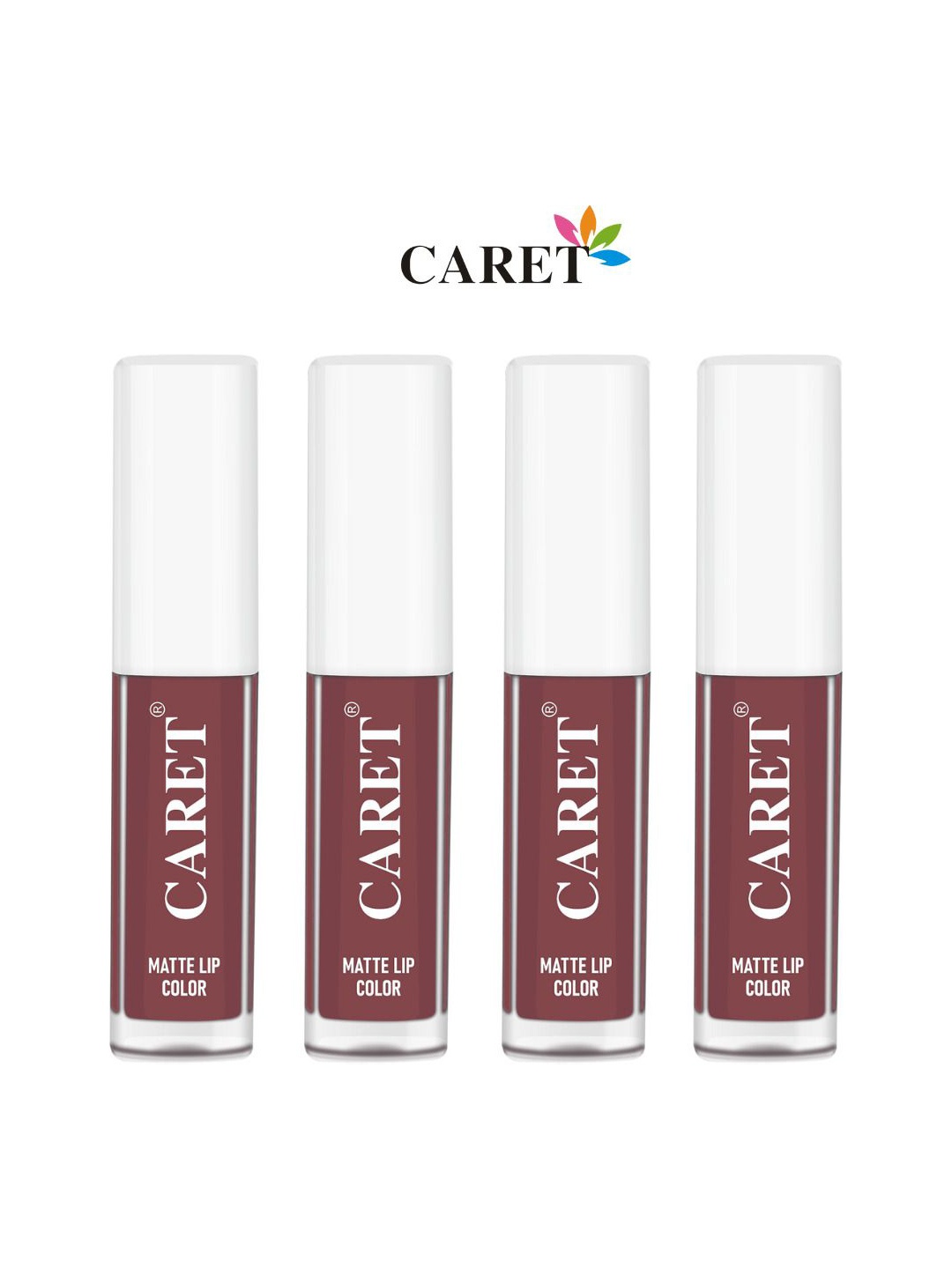 

CARET ORGANIC Set Of 4 Long Lasting Liquid Matte Lipsticks - 2 ml Each - Brown - 01