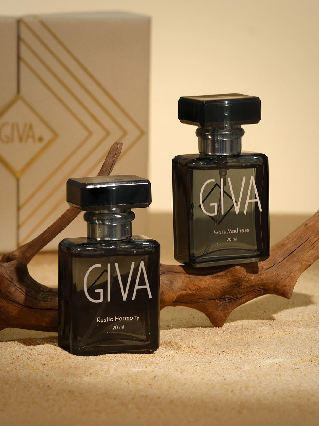 

GIVA Set Of 2 Earth's Essence - Moss Madness & Rustic Harmony Eau De Parfum- 20 ml Each, Black