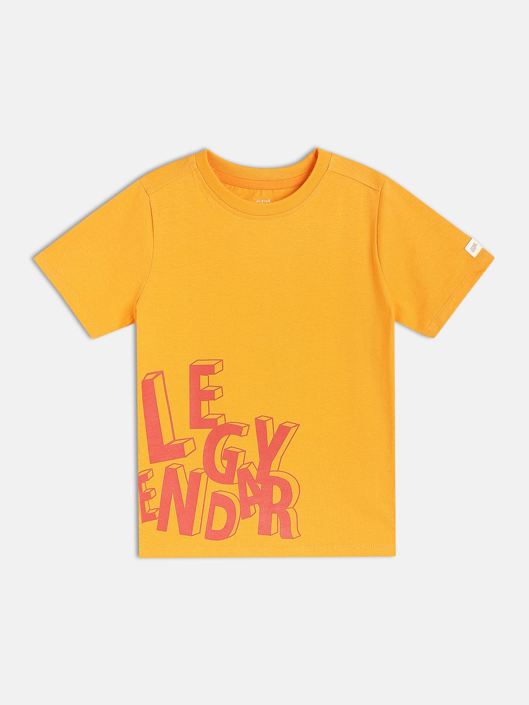 

MINI KLUB Boys Typography Printed Round Neck Cotton T-shirt, Yellow