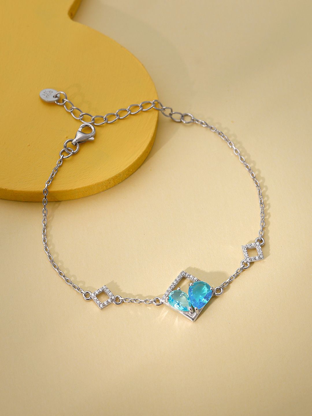 

GIVA Women Sterling Silver Rhodium-Plated Link Bracelet