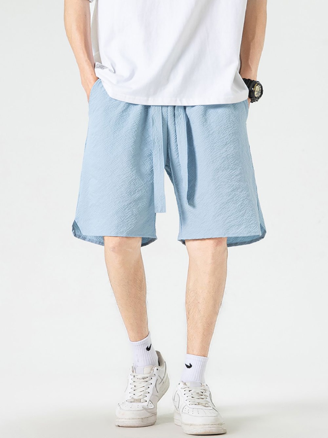 

StyleCast x Revolte Men Loose Fit Shorts, Blue