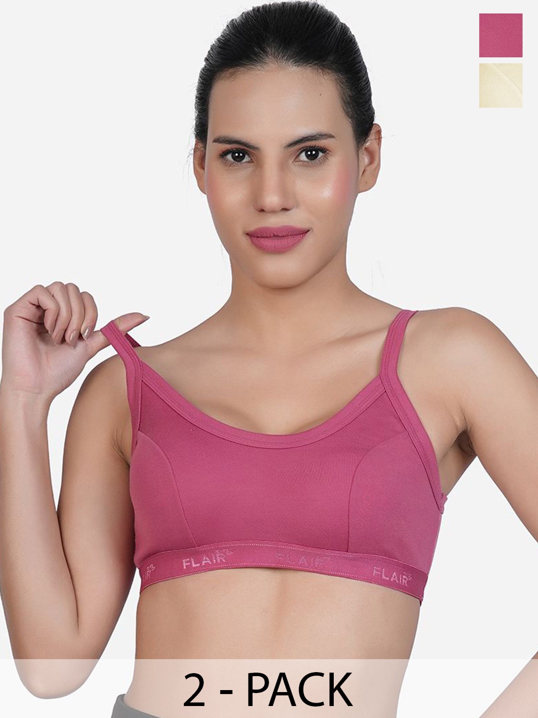 

SHYAM SONS FLAIR Women Pack Of 2 Full Coverage Workout Bra, Maroon
