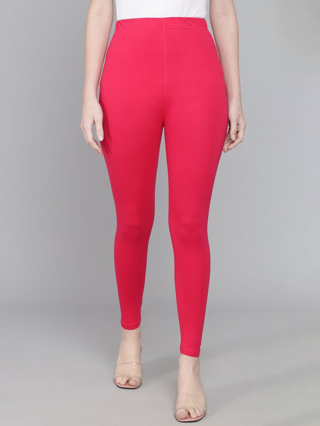 

Thread Plus Women Cotton Ankle Length Leggings, Pink