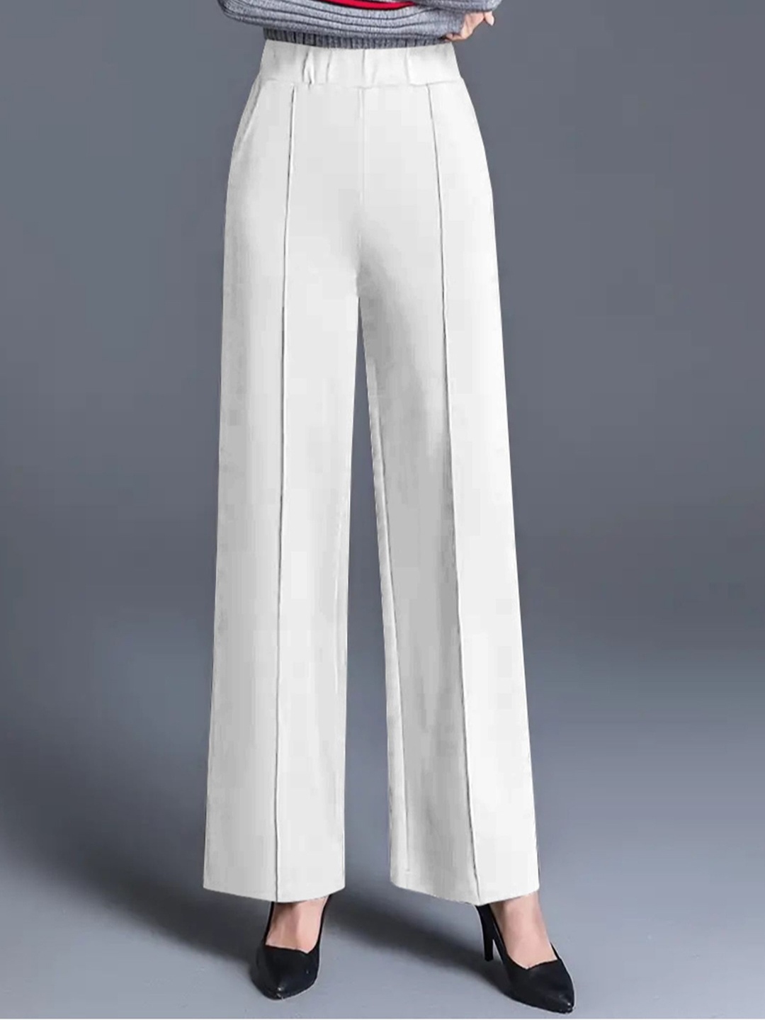 

Jinax Women Relaxed Straight Leg Parallel Trousers, White