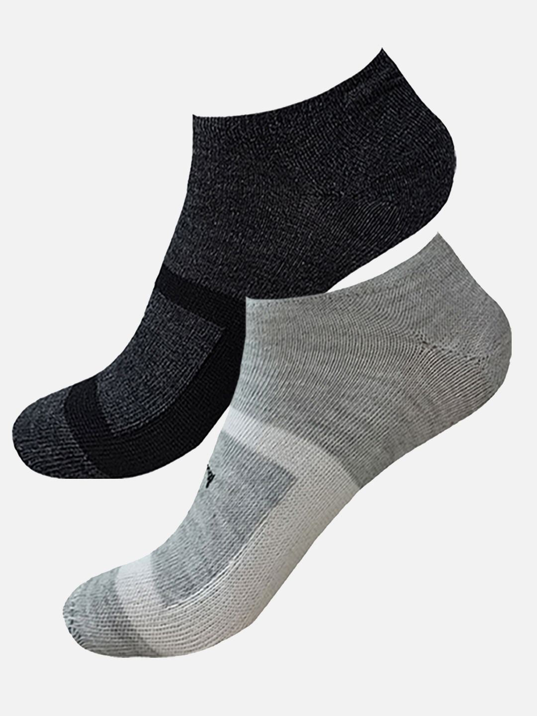 

StyFun Men Pack Of 2 Patterned Moisture-Wicking Ankle Length Socks, Grey