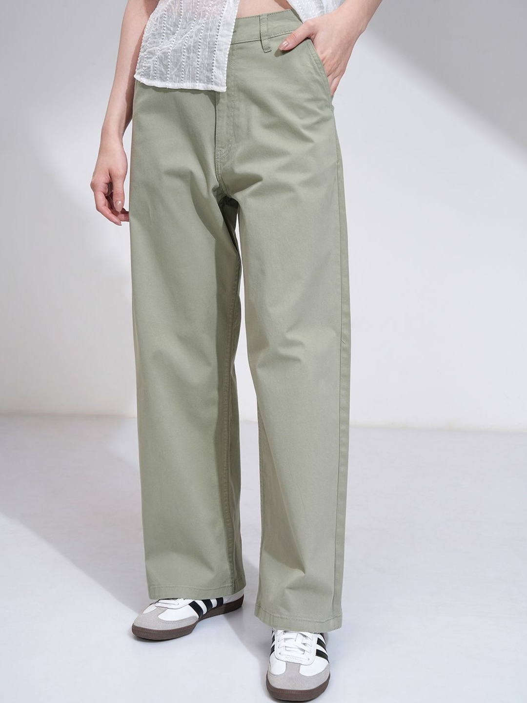 

Tokyo Talkies Women High Waist Wide Leg Trosuer, Brown