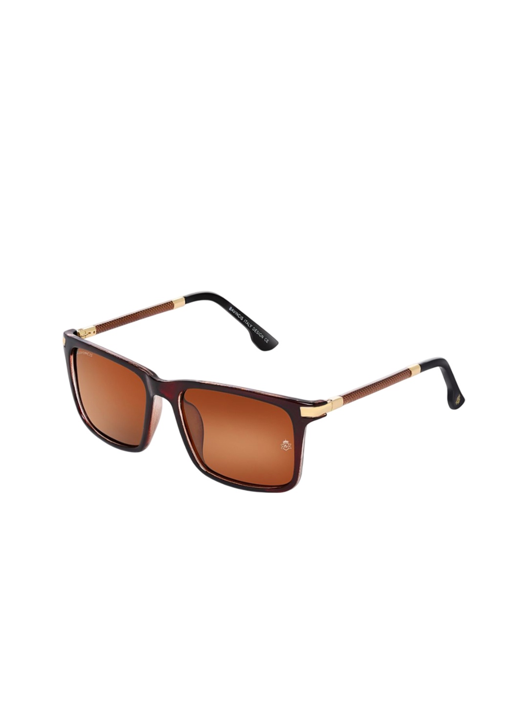 

BAVINCIS Unisex Square Sunglasses with UV Protected Lens, Brown