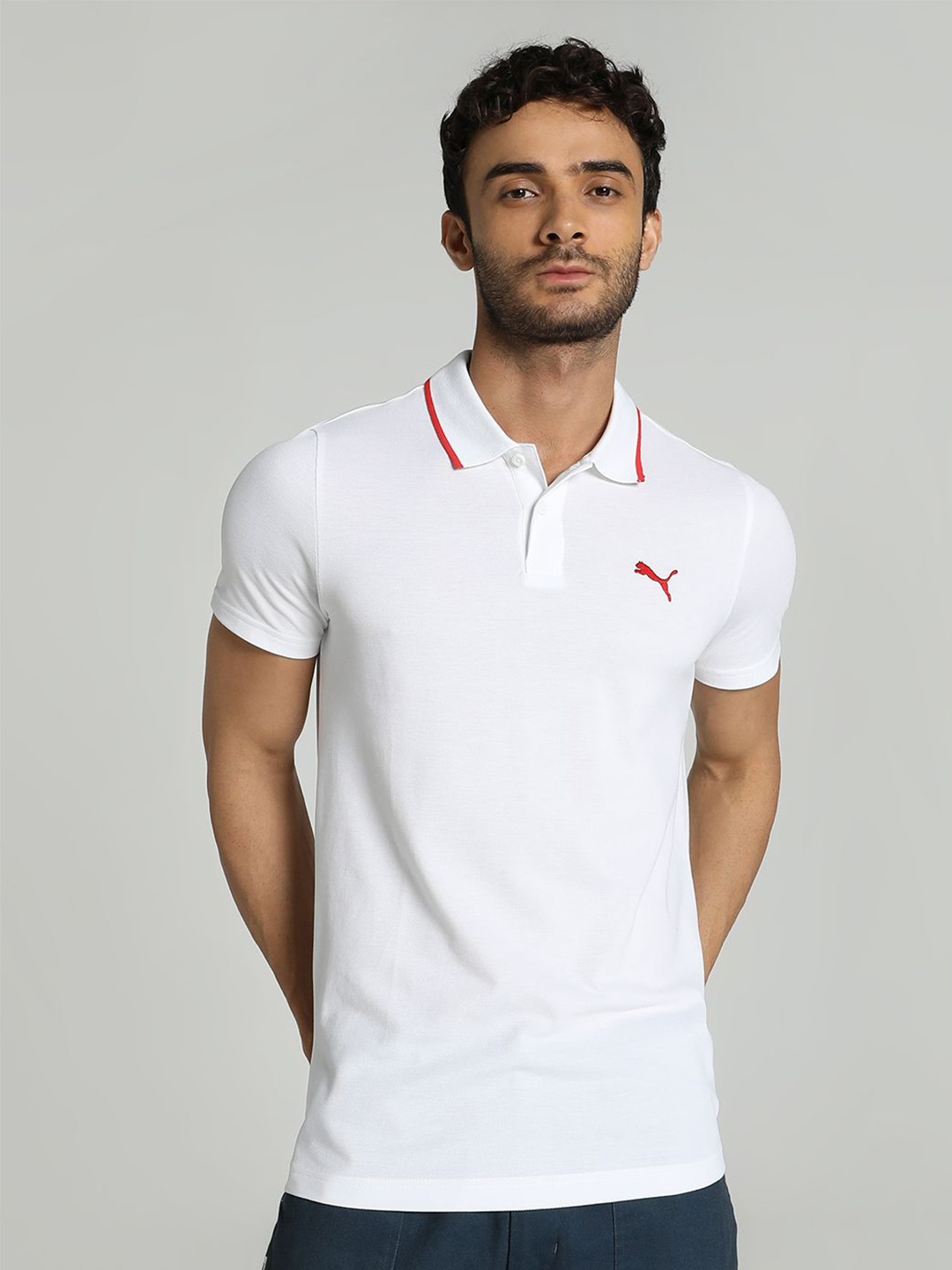 

Puma Collar Tipping Men's Slim Fit Polo, White