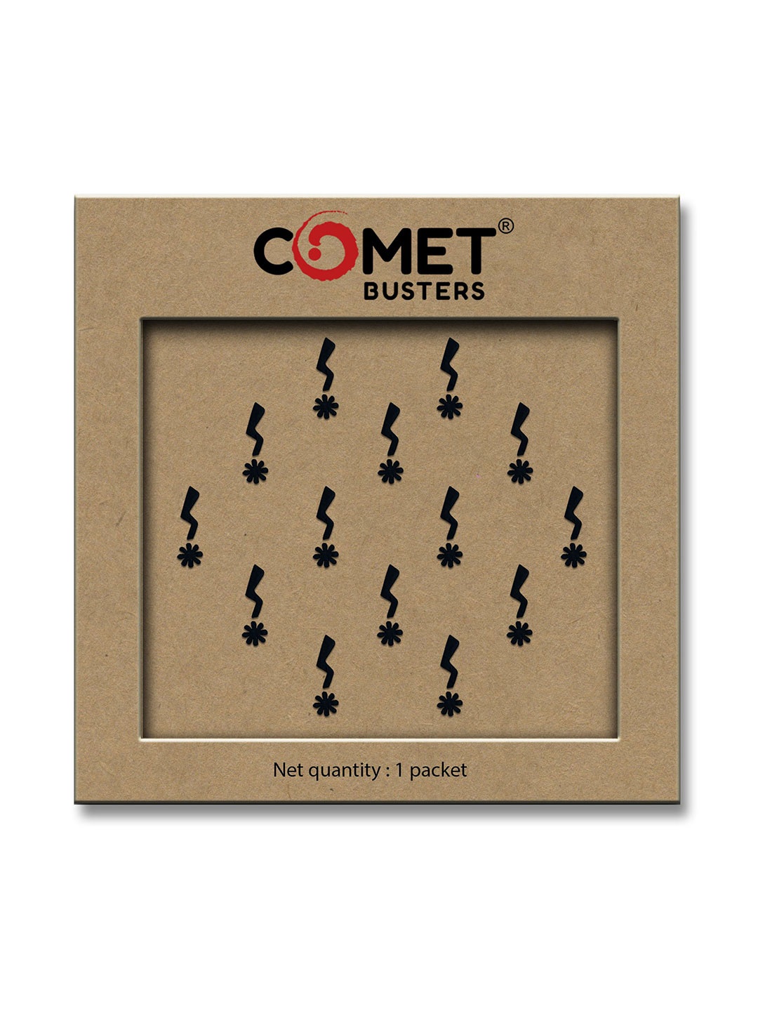 

Comet Busters Beautiful Traditional Designer Bindis - Black