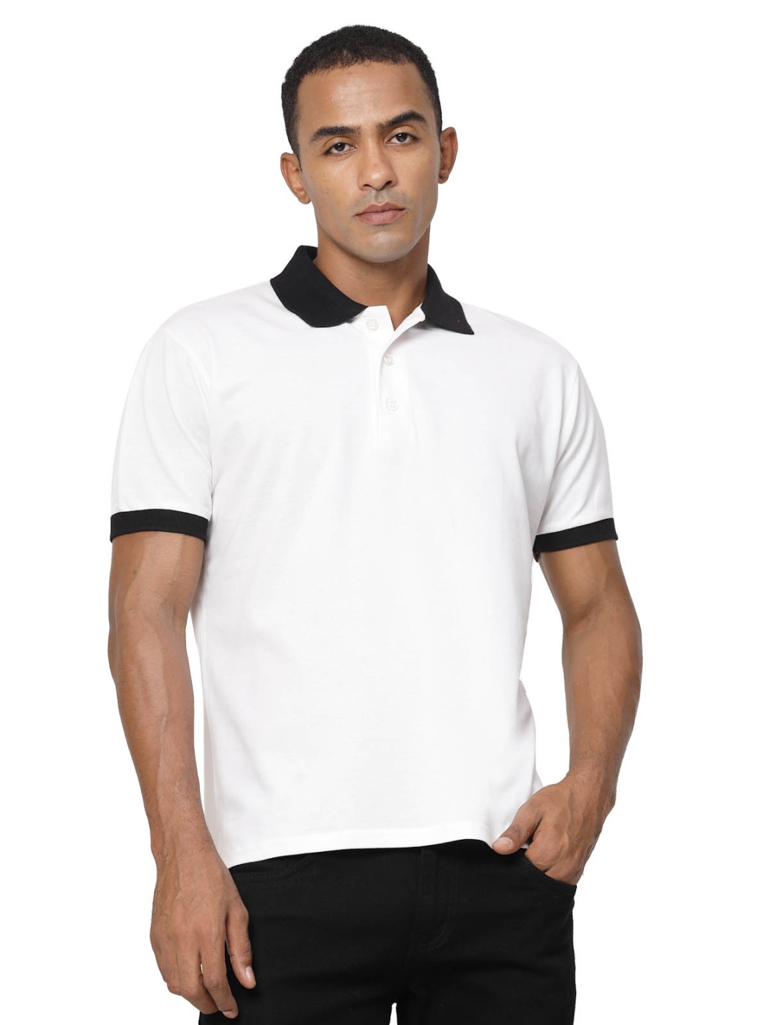 

EPPE Polo Collar Short Sleeves Dri-FIT Applique Casual T-shirt, White
