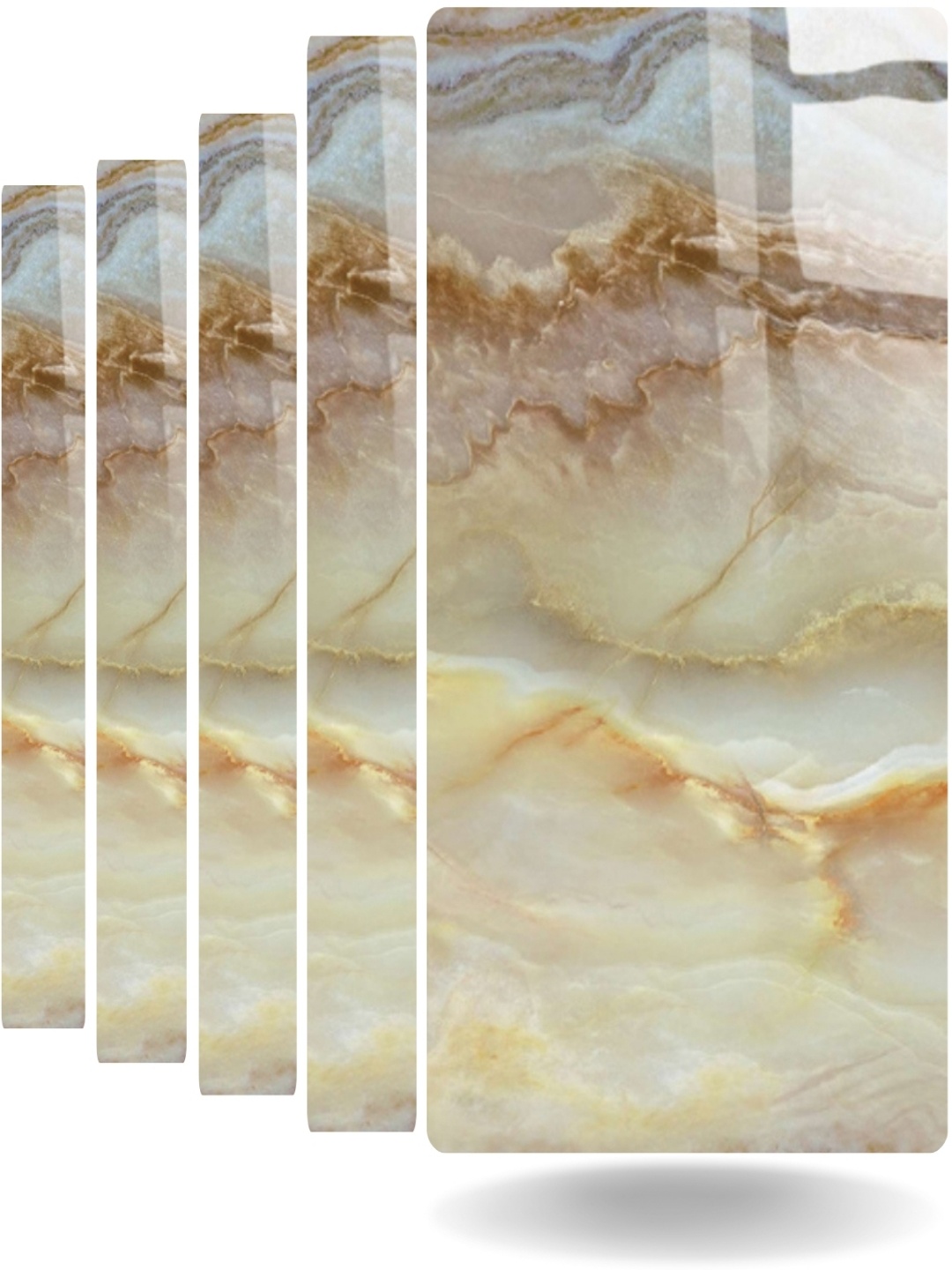 

ANNA CREATIONS Cream Colored & Brown 5 Pieces Printed Wallpapers
