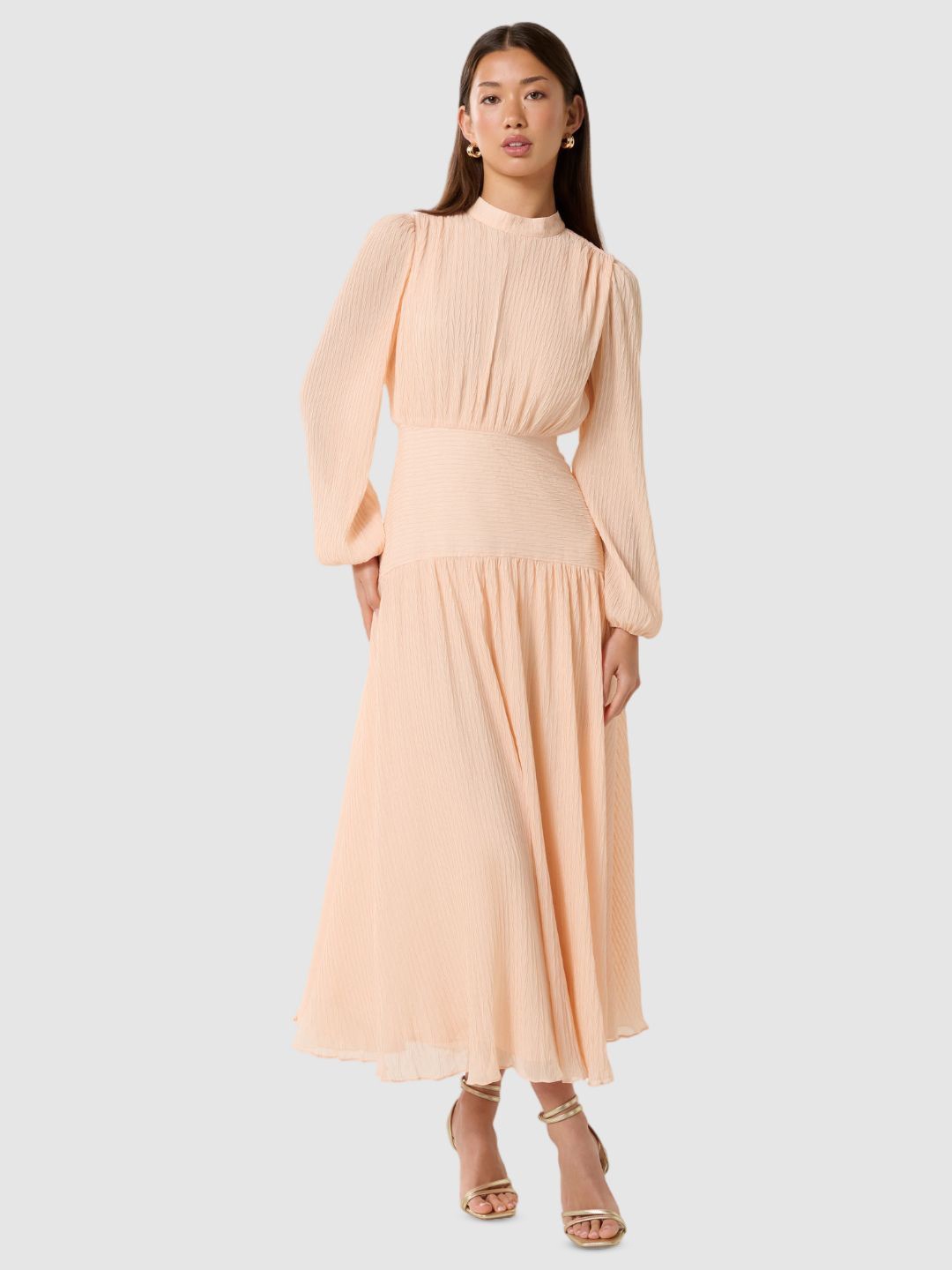 

Forever New Bishop Sleeve A-Line Maxi Dress, Cream