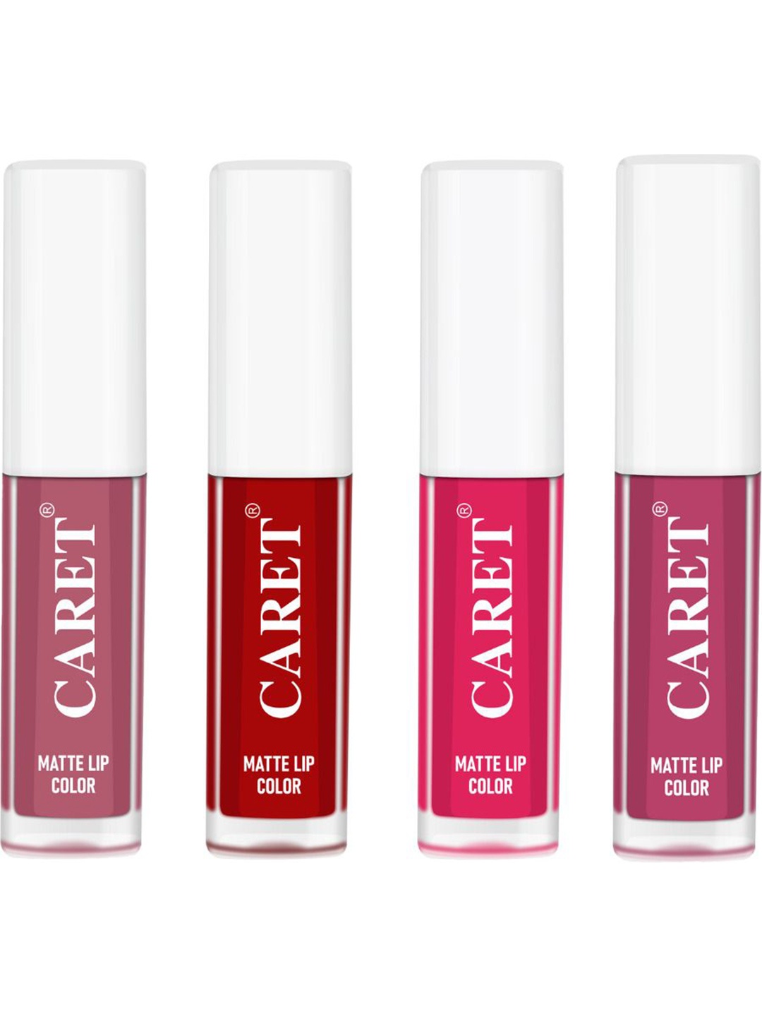 

CARET ORGANIC Set Of 4 Super-Pigmented Liquid Matte Lipsticks - 2 ml Each - 2 - 3 - 4 - 8, Nude