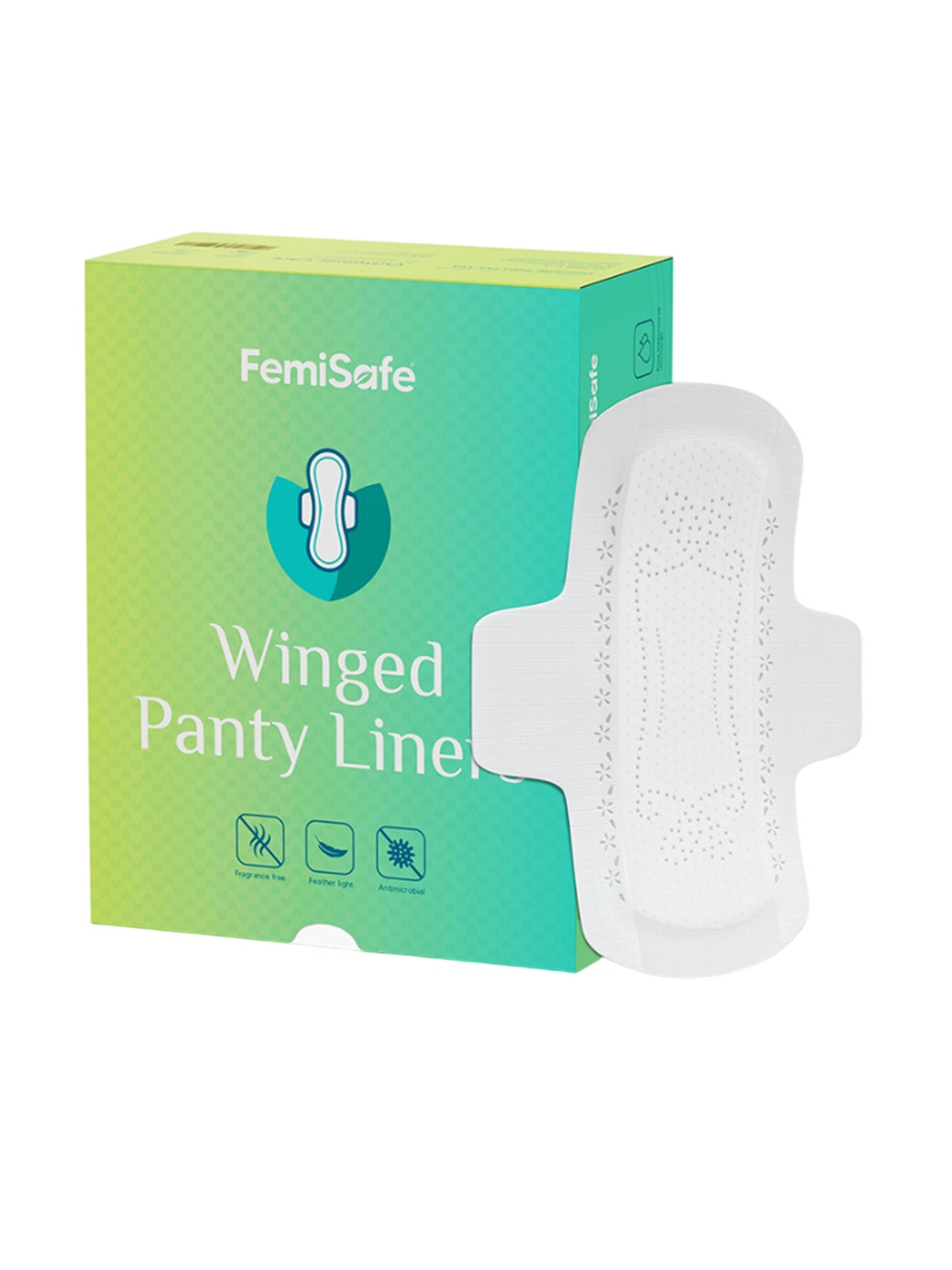 

FEMISAFE Winged Ultra Soakage Rash Free Optimal Coverage 100% Cotton Pantyliner- 40 Pads, White