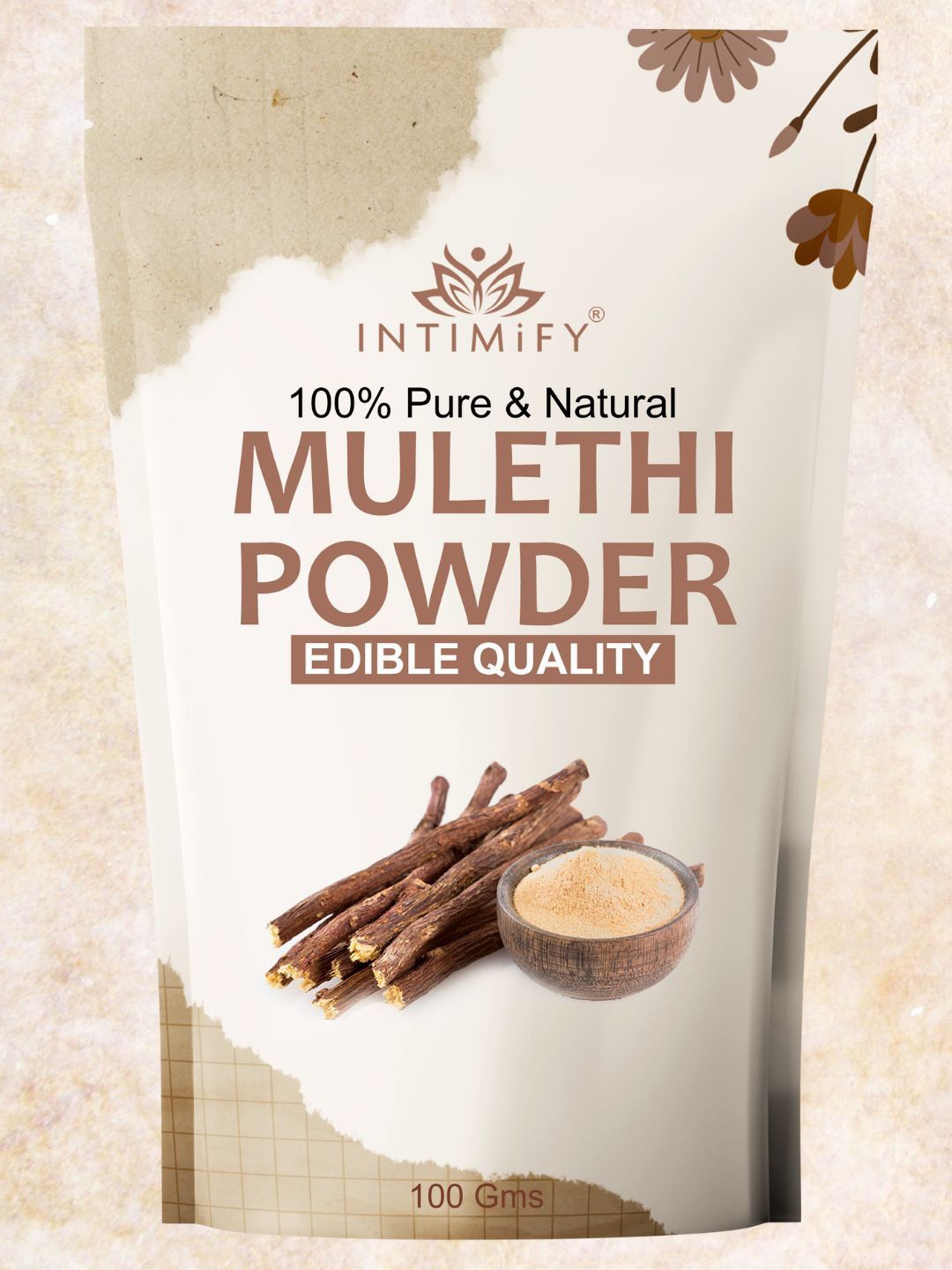

INTIMIFY Natural Mulethi Powder - 100 g, White