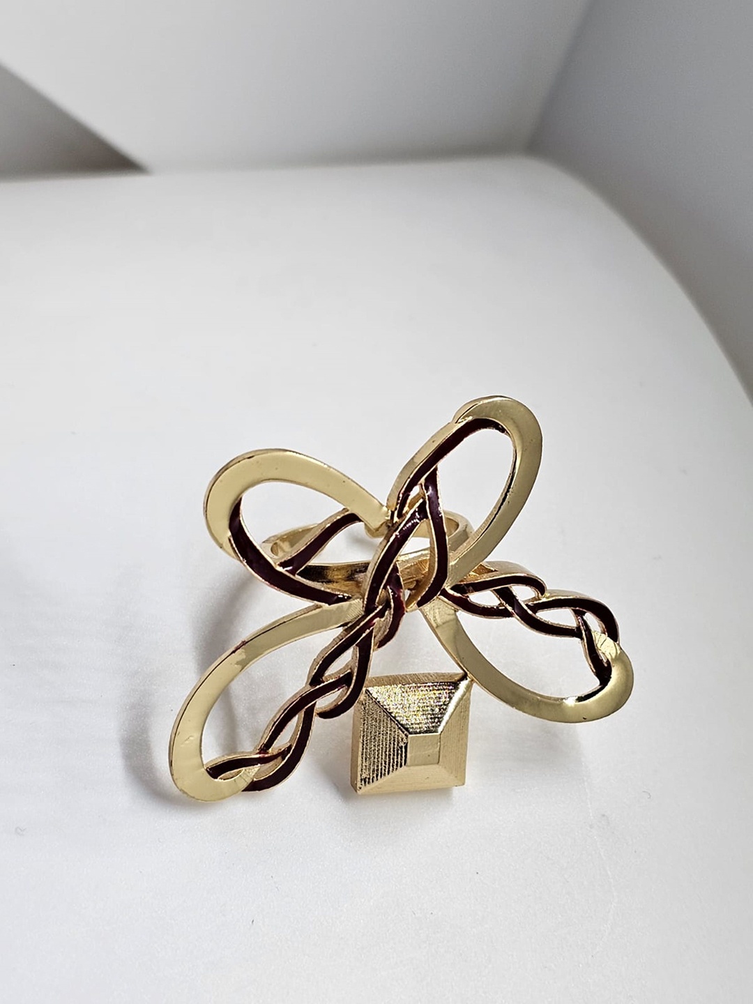 

GAURISH BESPOKE JEWELLERY Gold-Plated Butterfly Shaped Finger Ring