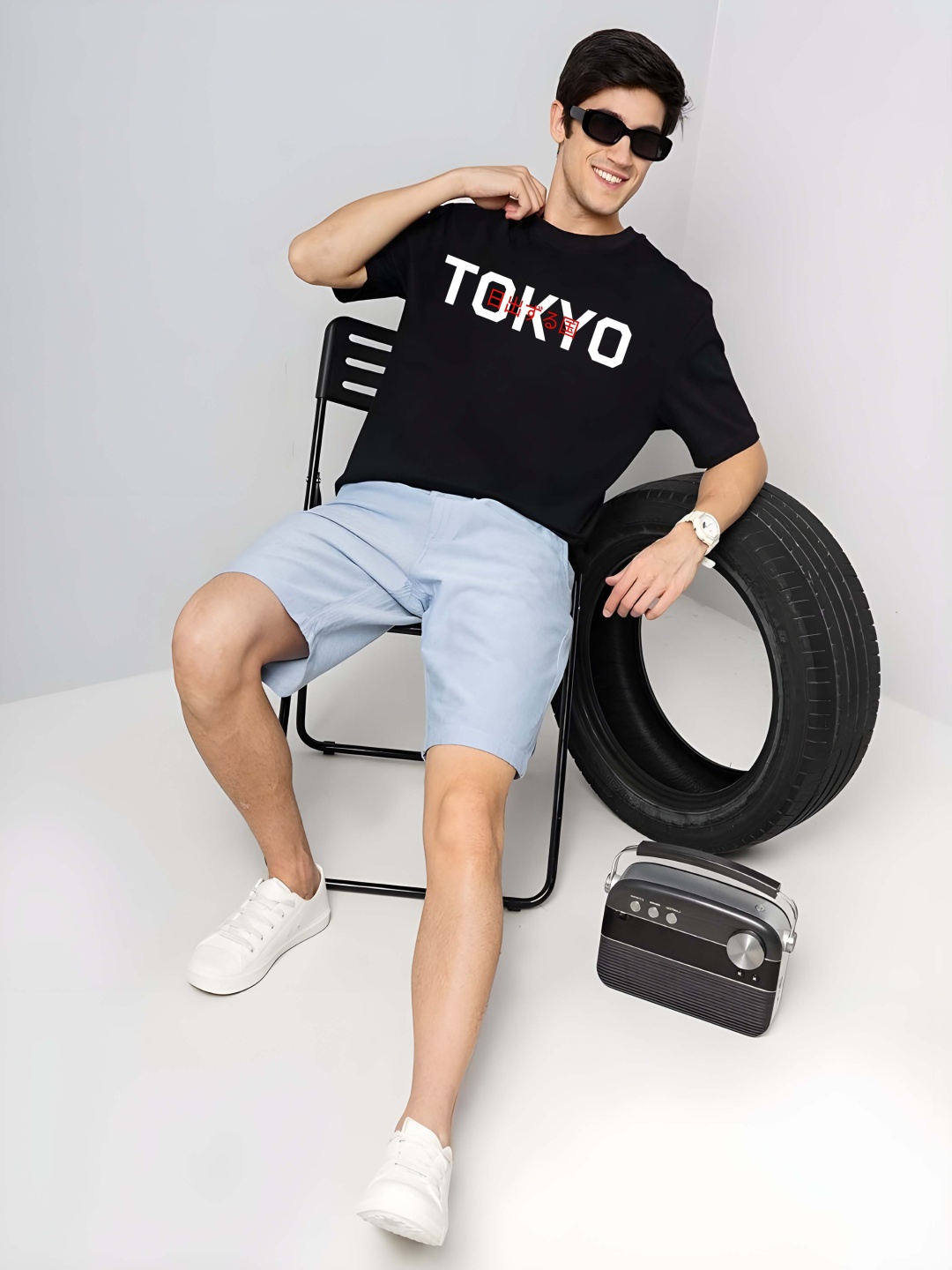 

Krimmple Men Typography Printed Round Neck Cotton T-shirt, Black