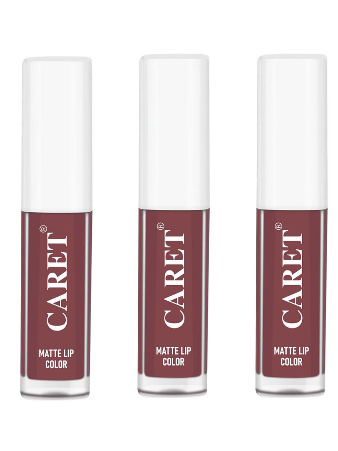 

CARET ORGANIC Set Of 3 Super-Pigmented Liquid Matte Lipsticks - 2 ml Each - 1, Brown