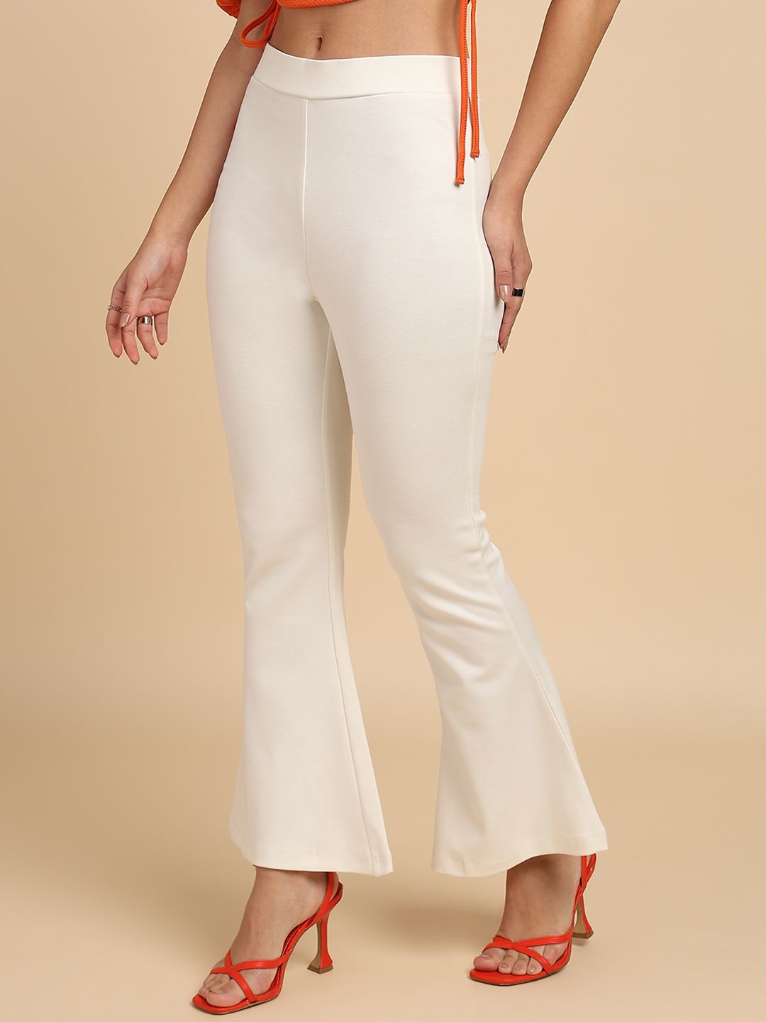 

SAFFE Women Smart High-Rise Trousers, White