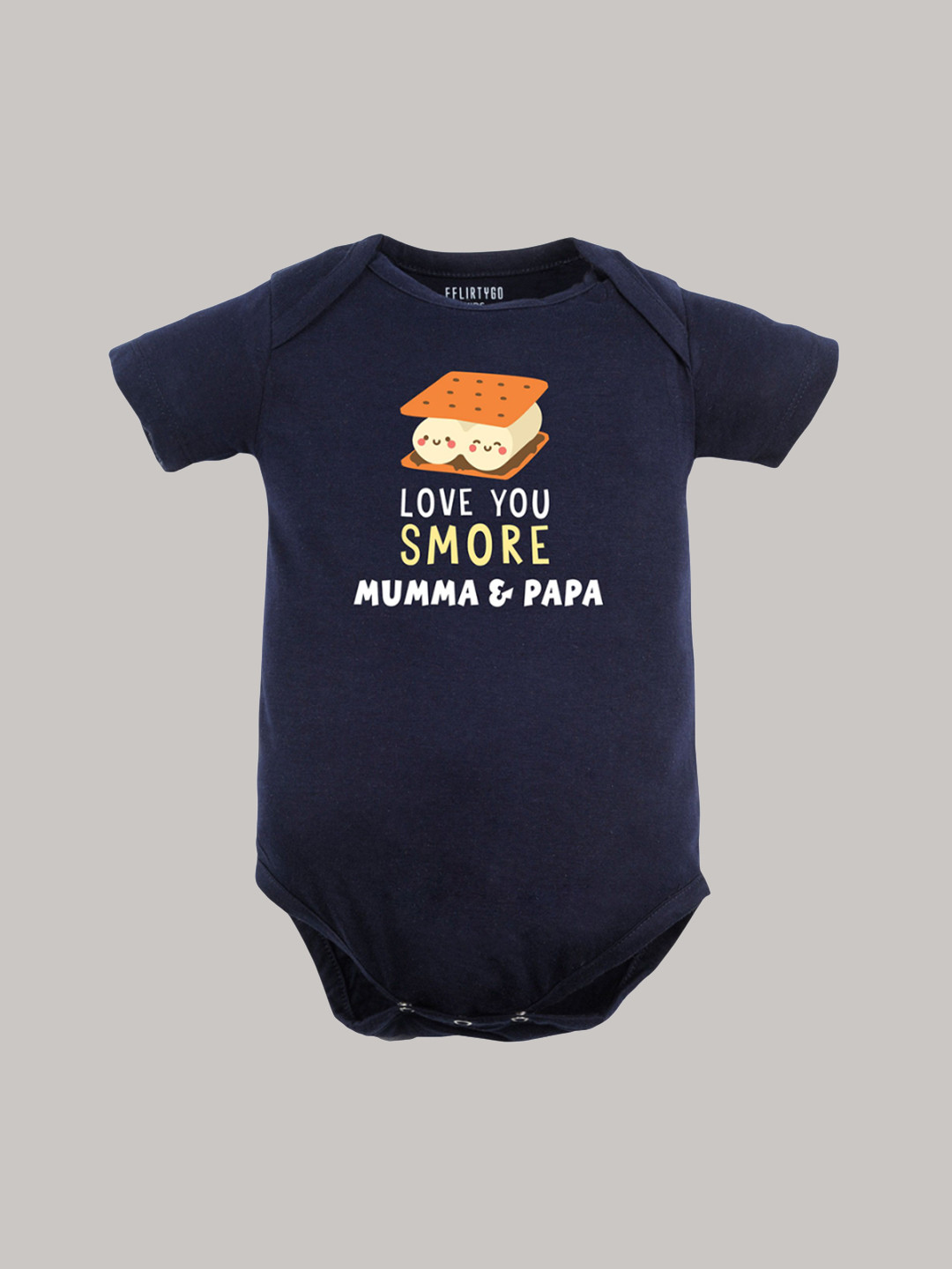 

FFLIRTYGO Infants Valentine Day Printed Cotton Bodysuit, Navy blue