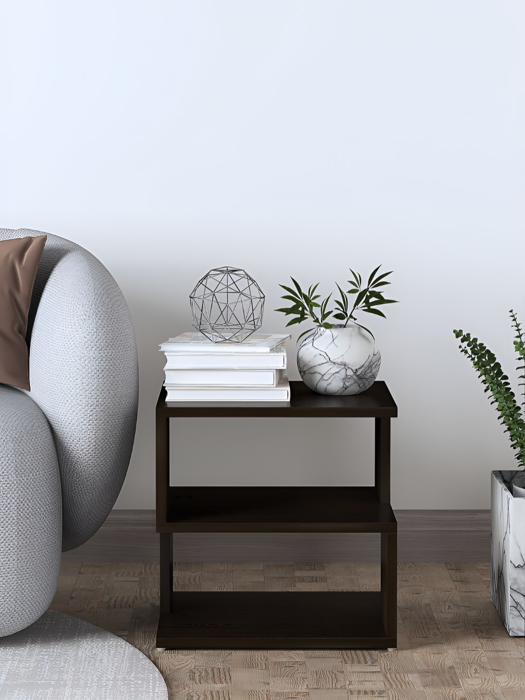 

RANDOM Brown Wooden Square Bedside Table