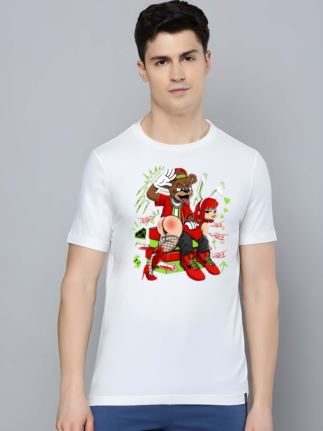 

Krimmple Men Pure Cotton T-shirt, White
