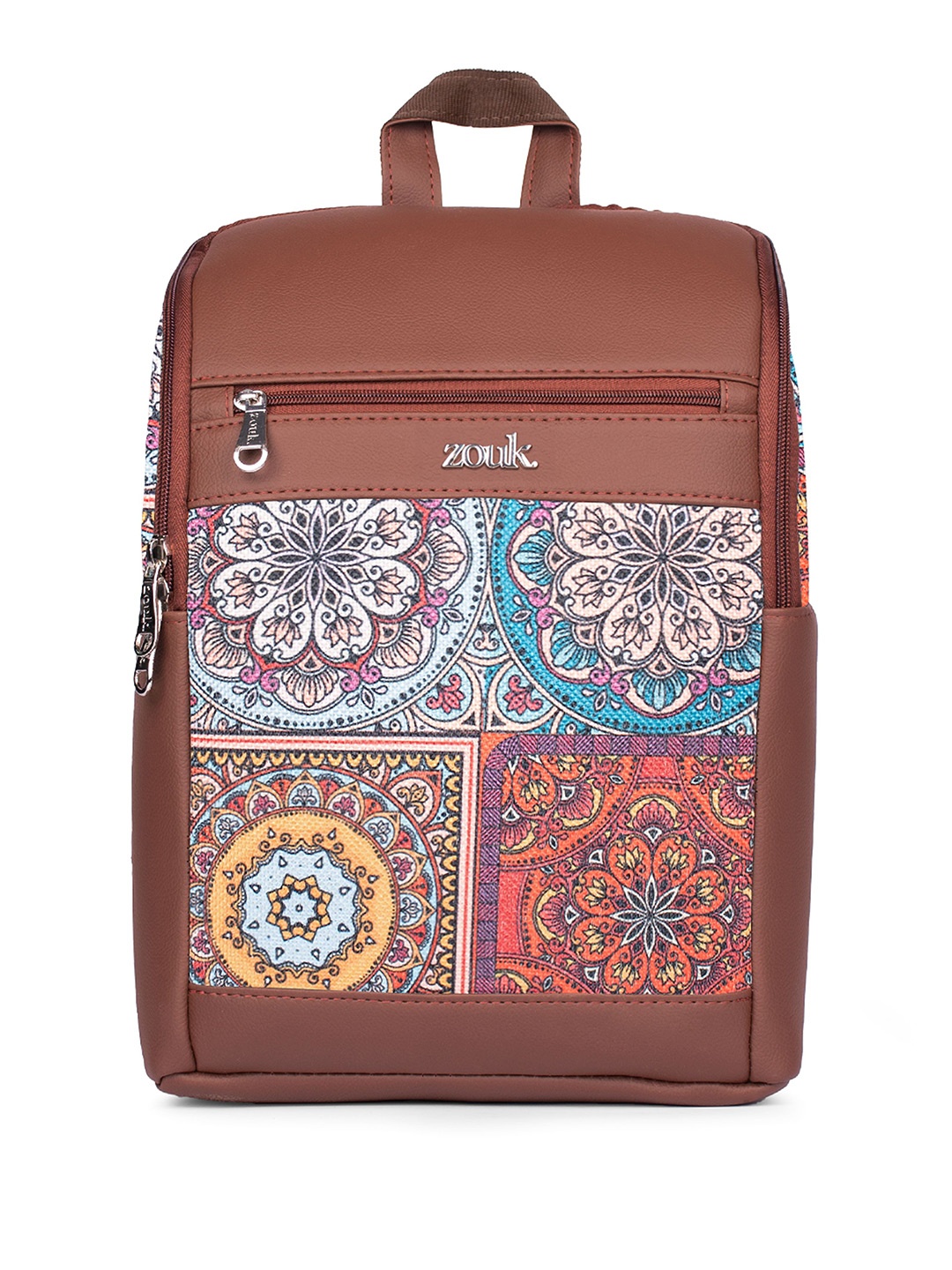 

ZOUK Unisex Multicolor Mandala Print Amalia Daypack, Brown