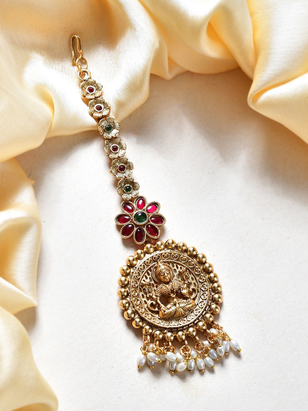 

Voylla Gold-Plated Kundan Studded Maang Tikka Head Jewellery