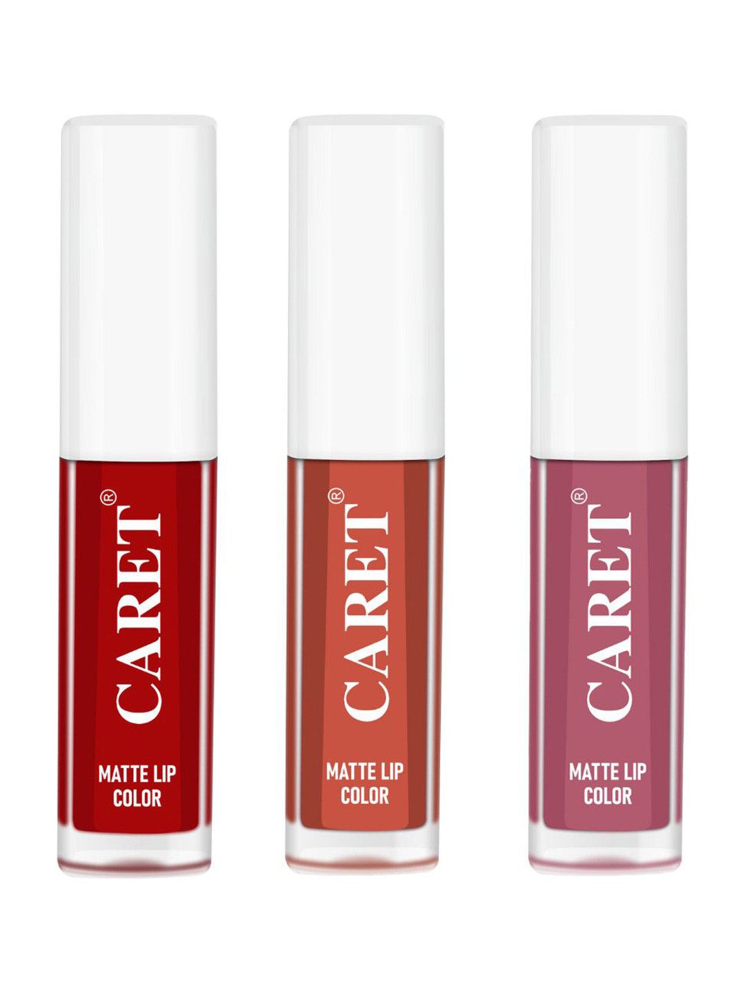 

CARET ORGANIC Set Of 3 Super-Pigmented Liquid Matte Lipsticks - 6 ml - 3 - 6 - 2, Red