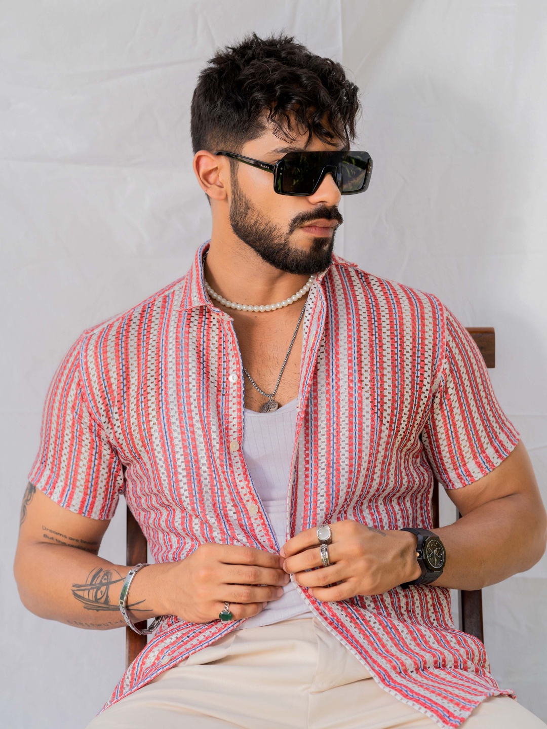 

Tistabene Men Comfort Opaque Checked Casual Shirt, Red