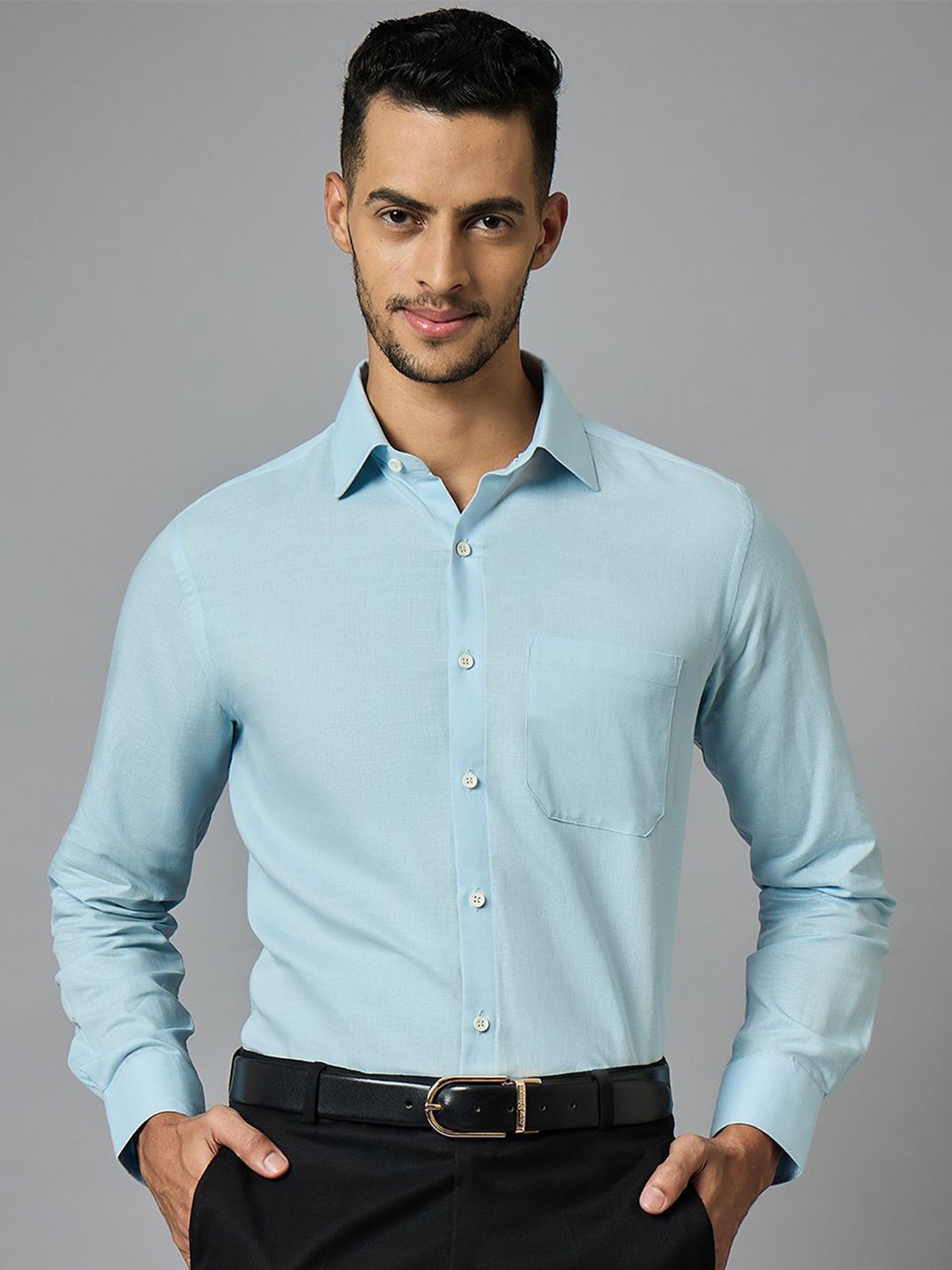 

LOUIS STITCH Men Classic Opaque Formal Shirt, Blue