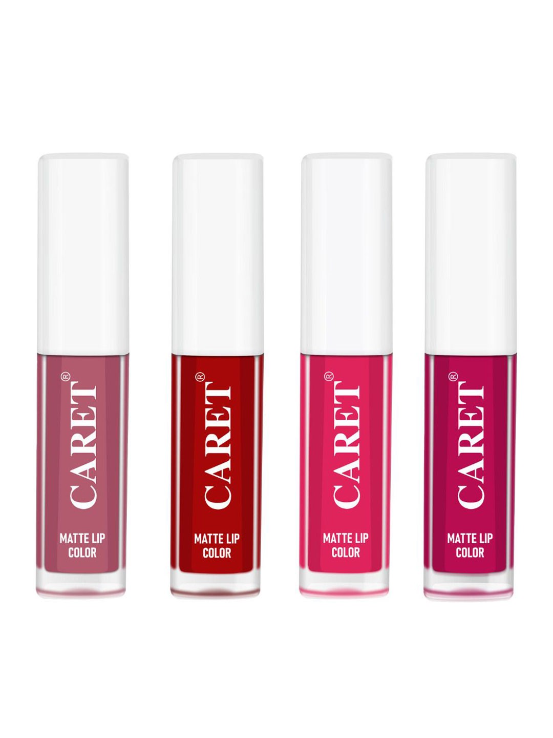 

CARET ORGANIC Set Of 4 Super-Pigmented Liquid Matte Lipsticks - 2 ml Each- 2 - 3 - 4 - 5, Red