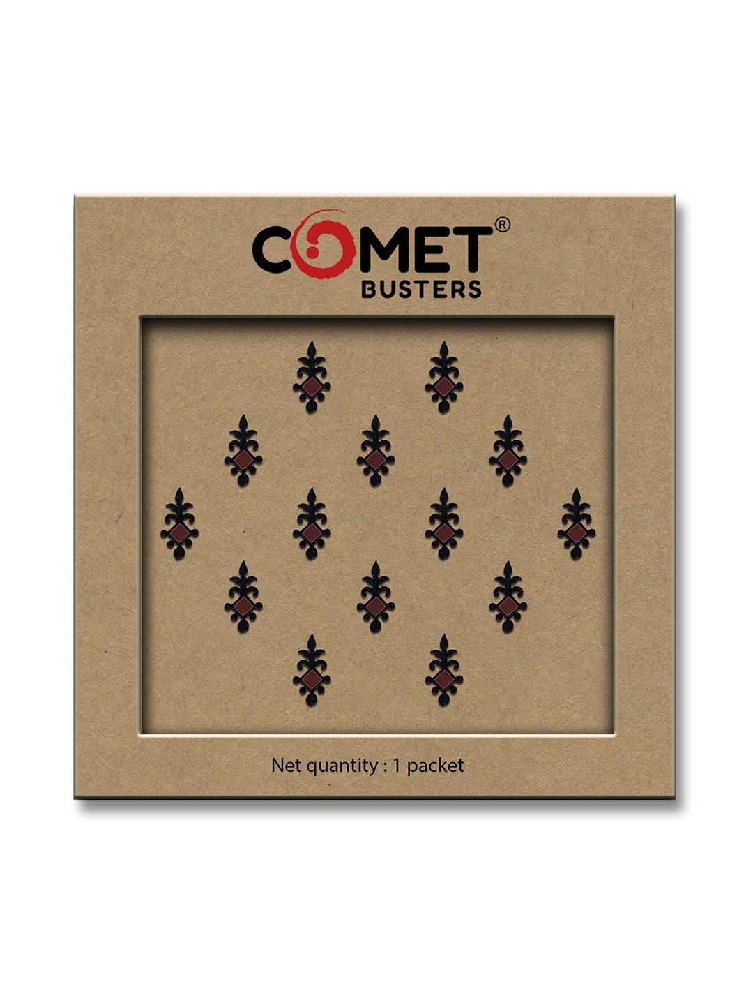 

Comet Busters Beautiful Traditional Designer Bindis - Black & Maroon