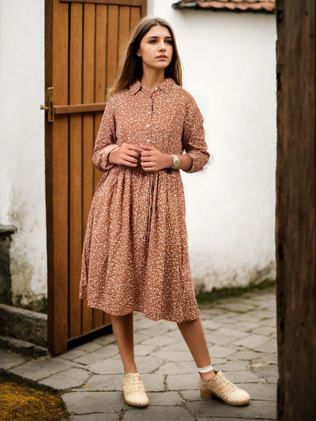 

Bucciato Private Limited Women Shirt Dress, Brown