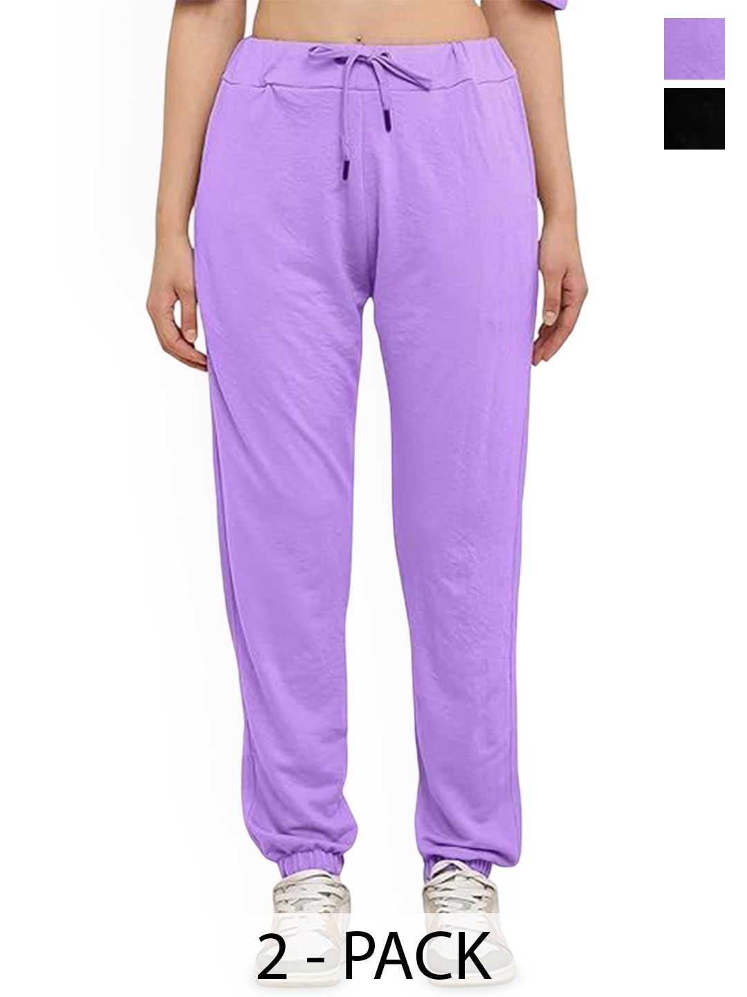 

NOTWILD Pack Of 2 Oversized Cotton T-Shirt & Joggers Co-Ords, Lavender