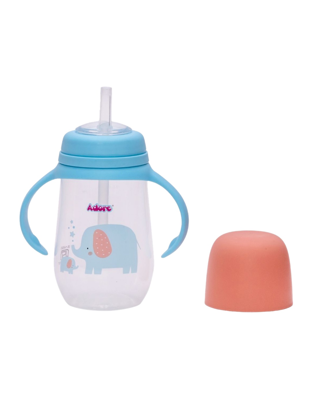 

Adore Scotland Kids Wide neck Soft Straw Sipper with Twin Handle Baby Sippers 250ml, Blue
