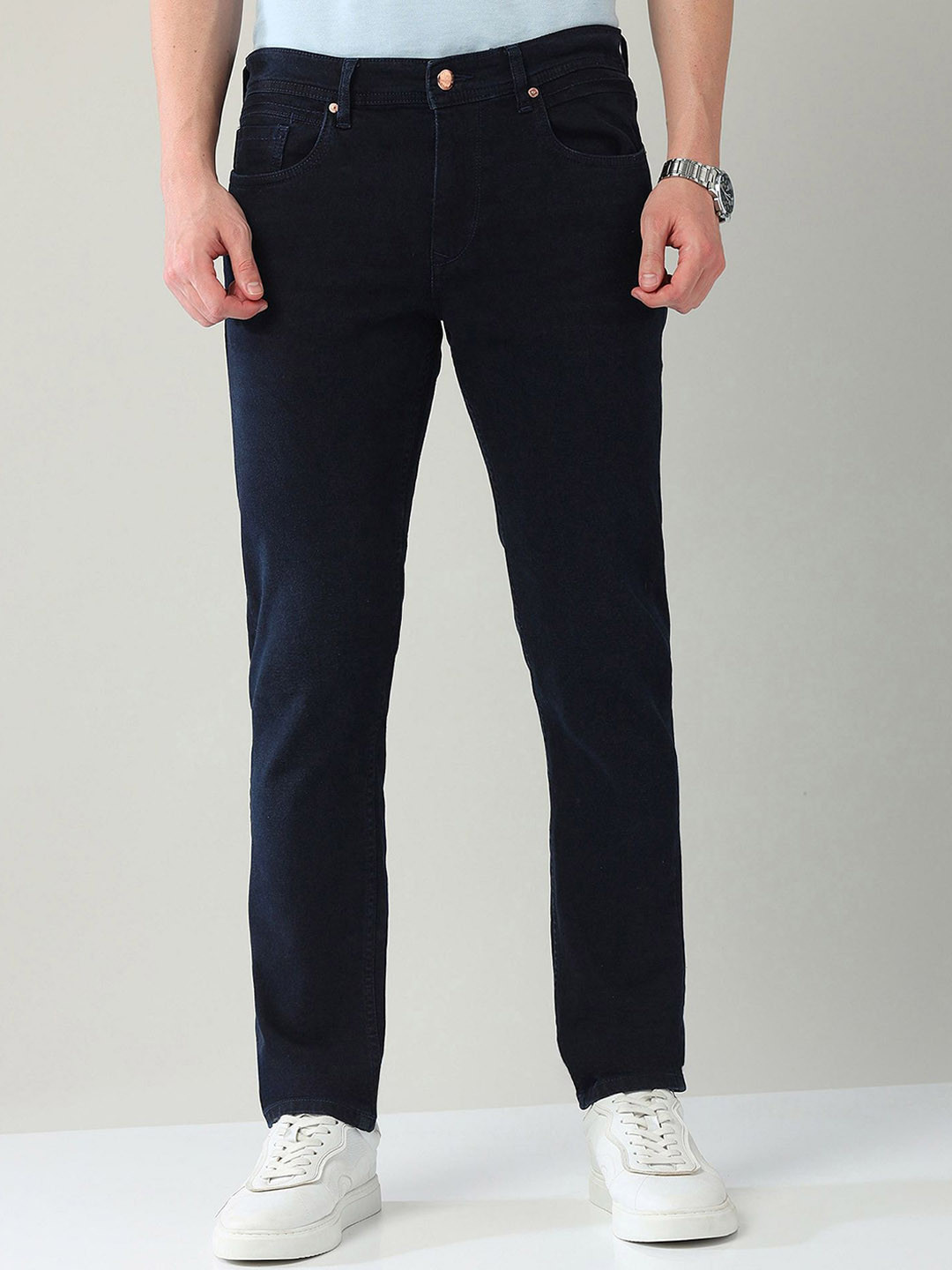 

AD By Arvind Men Slim Fit No Fade Jeans, Blue