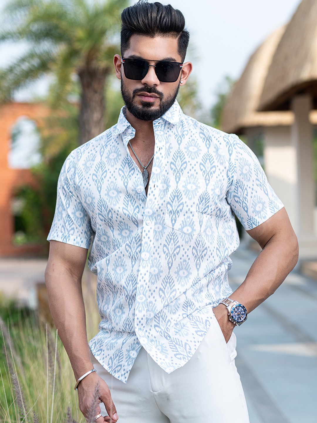 

Tistabene Men Comfort Opaque Printed Casual Shirt, Blue
