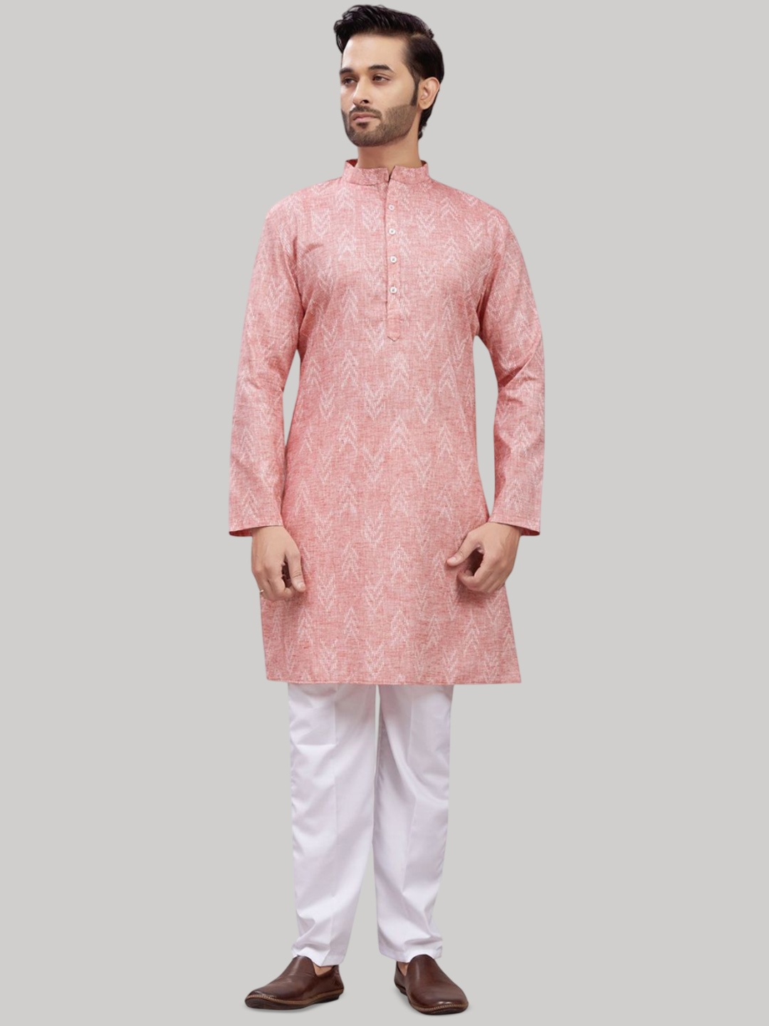 

Studio Shringaar Men Geometric Printed Kurta, Na