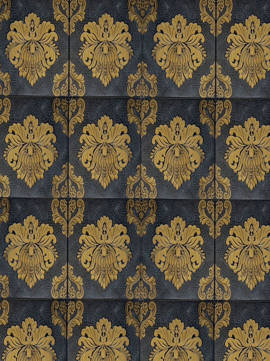 

ANNA CREATIONS Black & Yellow Ethnic Motifs Printed Decorative Wallpaper