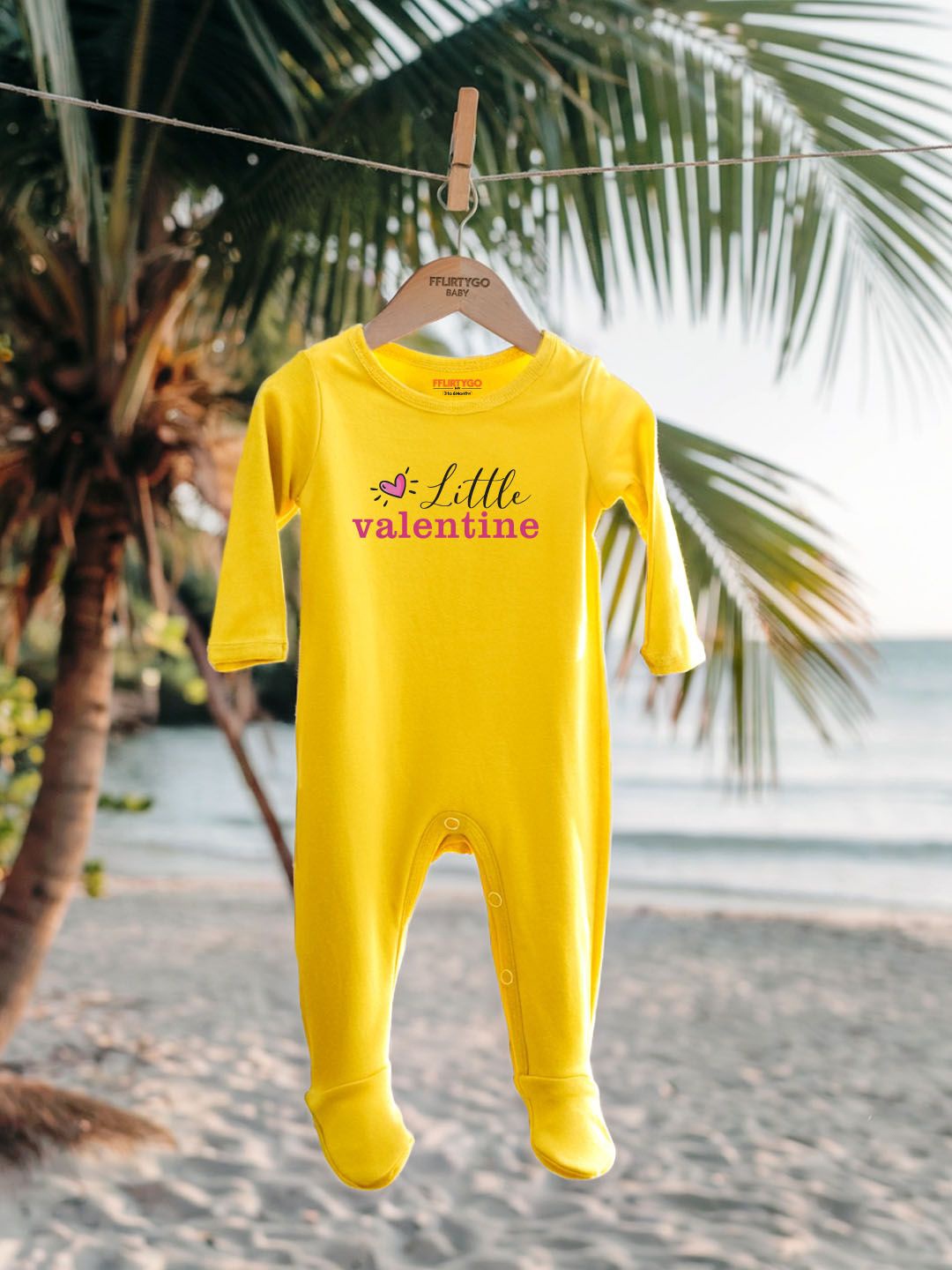 

FFLIRTYGO Infants Printed Cotton Sleepsuit, Yellow