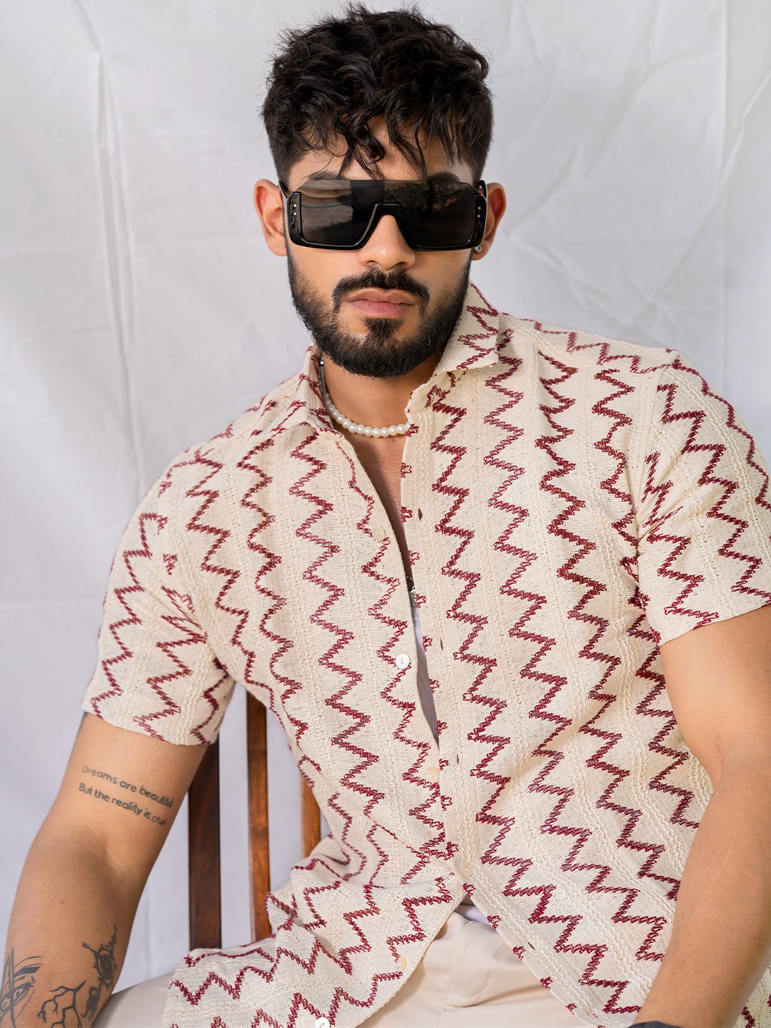 

Tistabene Men Comfort Opaque Printed Casual Shirt, White
