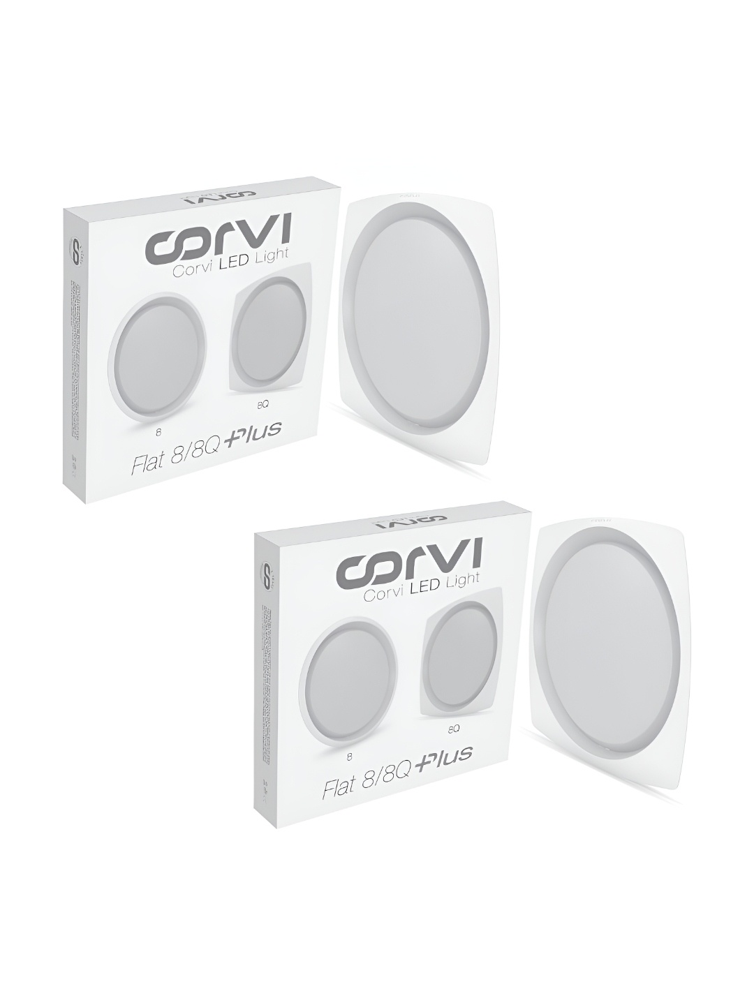 

CORVI White 2 Pieces LED Flat 8Q Square 20W Compact & Driverless False Ceiling Lights